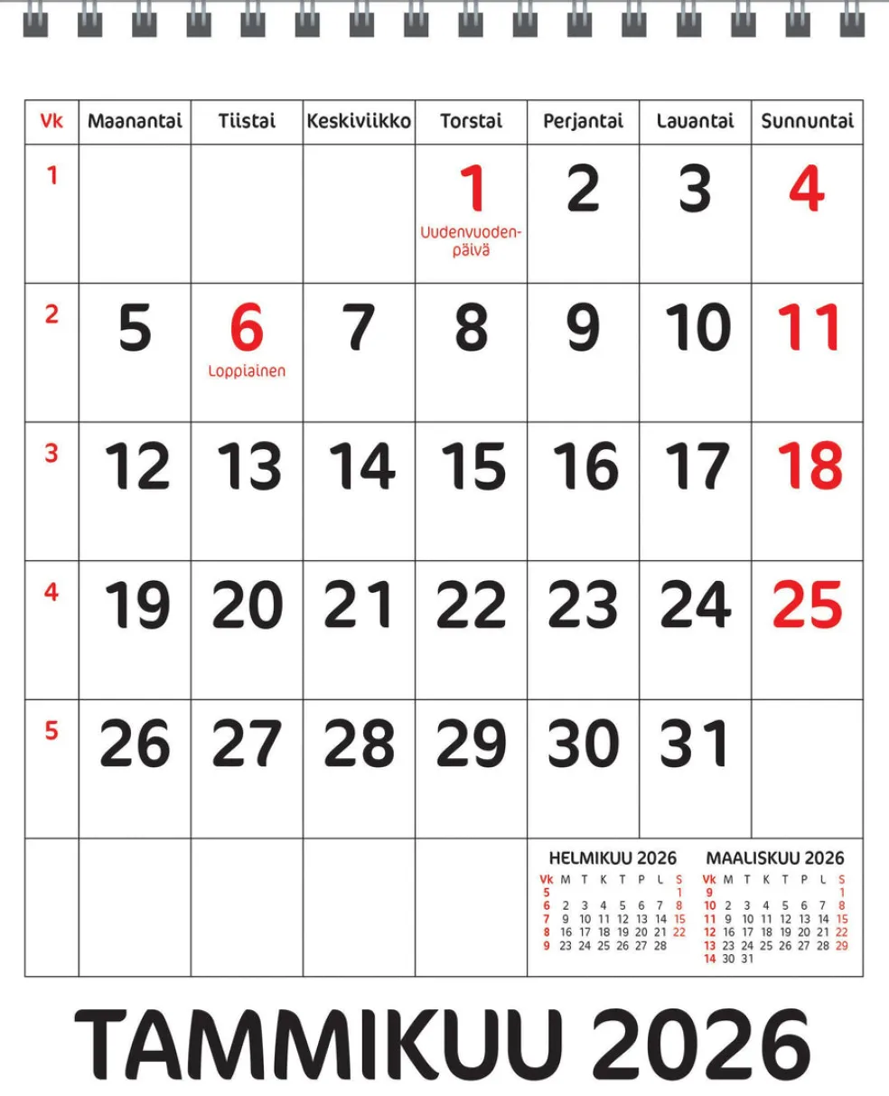 Työpöytäkalenteri 2026