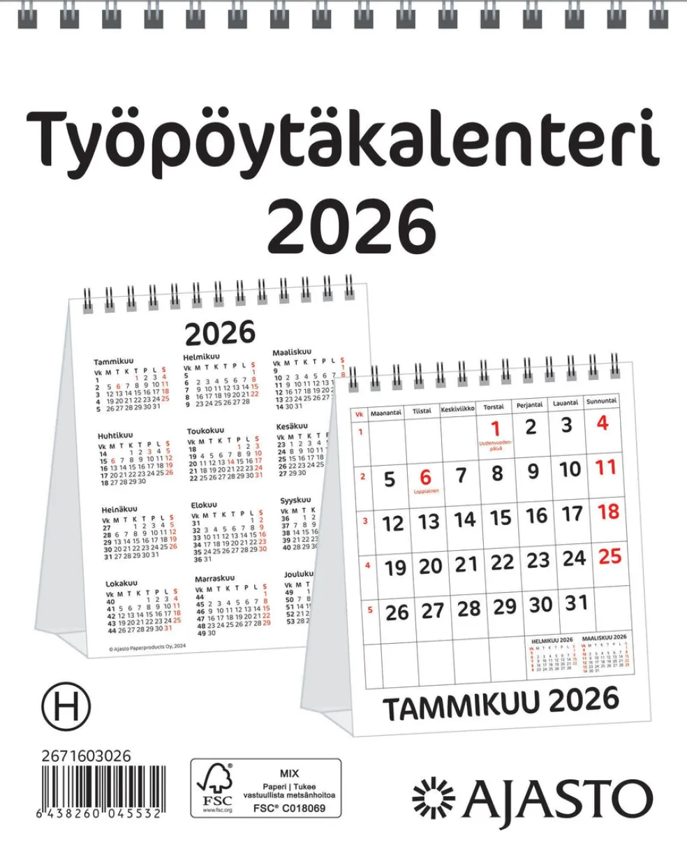 Työpöytäkalenteri 2026