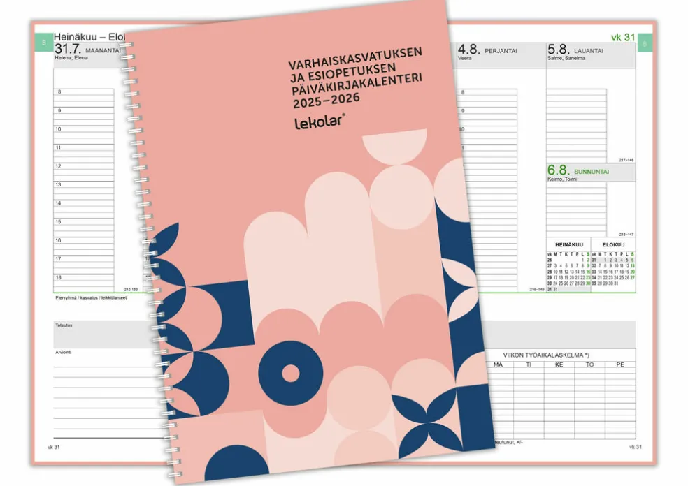 Varhaiskasvatuksen ja esiopetuksen päiväkirjakalenteri 2025-2026