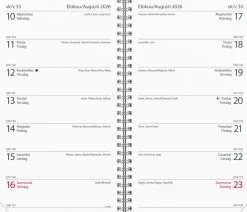 2-viikon pöytäkalenteri musta Eco 2026