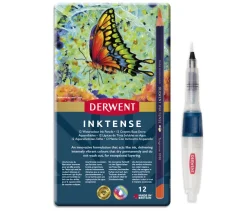 Värikynä 12 kpl Derwent Inktense + säiliösivellin