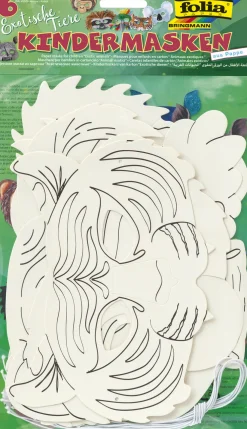 Väritettävät naamarit 6 kpl eläimet