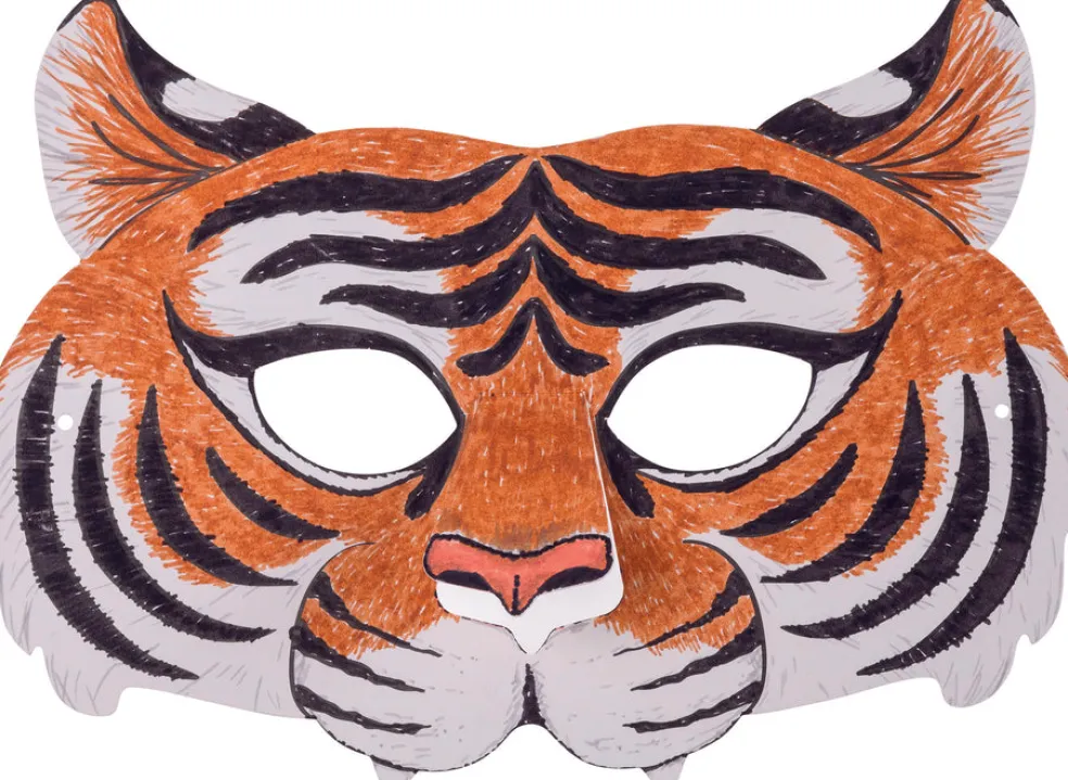 Väritettävät naamarit 6 kpl eläimet